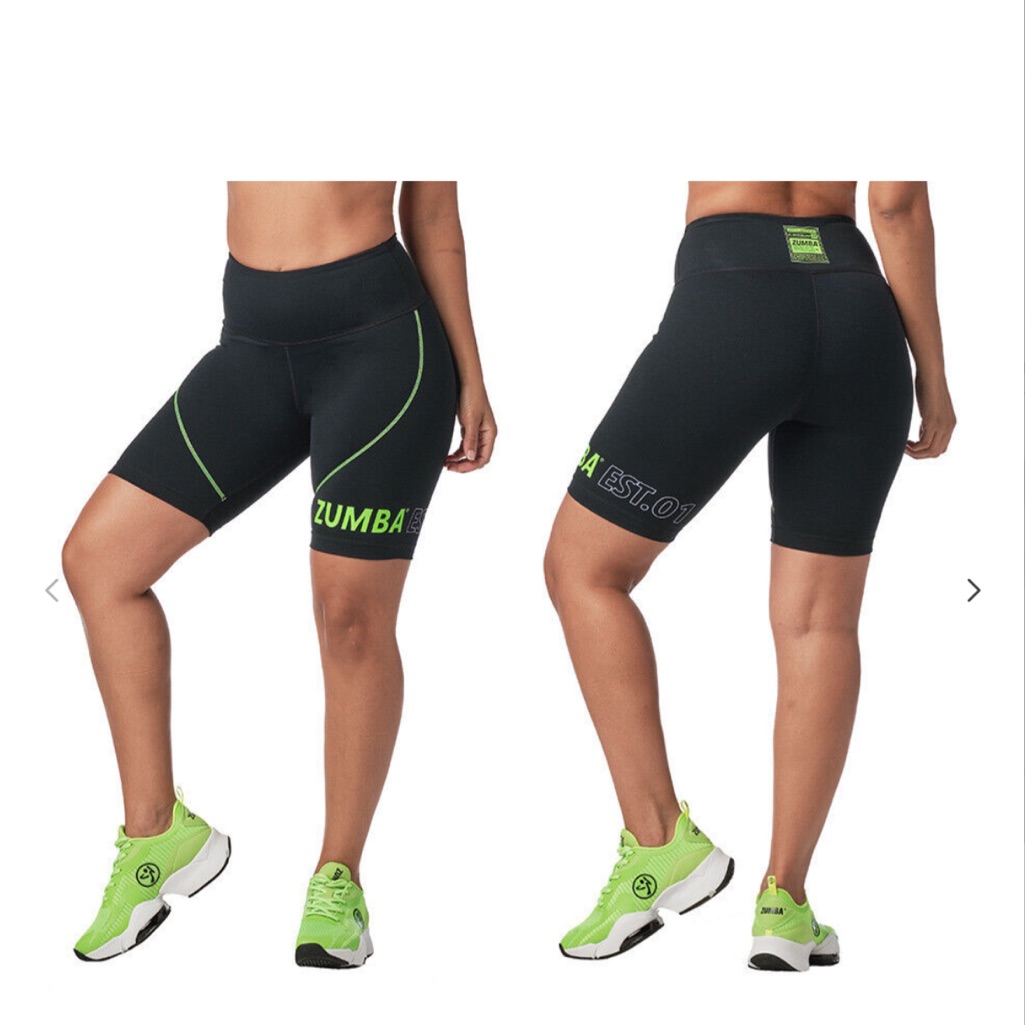 Brand New Zumba Est 01 Biker Shorts Black Sz Xsmall